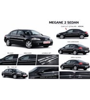R. Megane 2 SEDAN Krom Cam Çıtası Tk 2004-2010 Paslanmaz Çelik
