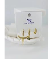 Zirkon Taşlı Üçlü Kombin Küpe - Kp00395