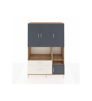 Hyperion Dolap 7 Raflı 2 Çekmeceli 4 Kapaklı 132x44x195 Çam-Antrasit/Aytaşı