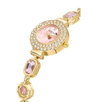 Polo Air Geometrik Pembe Kristal Taş Kordon Gold Renk PL-1578B3x (Pembe-Altın)