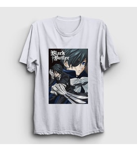 Presmono Unisex Beyaz Poster Anime Kuroshitsuji T-Shirt 131317tt (Beyaz)