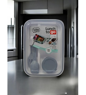 Mavi LunchToGo Box*Beslenme Kabı SETi*Bölmeli Beslenme Kutusu (Açık Mavi)