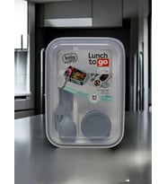 Mavi LunchToGo Box*Beslenme Kabı SETi*Bölmeli Beslenme Kutusu (Açık Mavi)