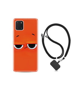 Samsung Galaxy Note 10 Lite Kılıf Resimli Desenli Silikon Boyun Askılı Orange 1830