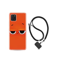 Samsung Galaxy Note 10 Lite Kılıf Resimli Desenli Silikon Boyun Askılı Orange 1830