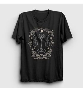 Presmono Unisex Siyah Libra Zodiac Hediye Terazi Burcu T-Shirt 527628tt