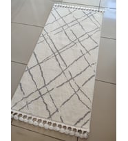 HALIMARKA K-PRM PM002W BEYAZ GRİ ETNİK HALI YOLLUK 76X150 CM