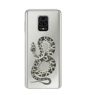 Redmi Note 9 Pro/Note 9S Uyumlu Yılan Desenli Şeffaf Telefon Kılıfı