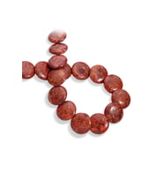 Çim Mercan Doğal Taş Parlak Kırmızı Yassı Kesim 23x8mm Dizi