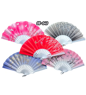 Plastik Kumaş Yelpaze 12'li Karışık OB-049