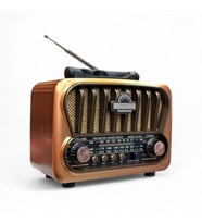 Nostaljik Güneş Panelli Radyo,Bluetooth Özellikli Eskitme Nostalji Radyo (Kahverengi-K.Kahve)