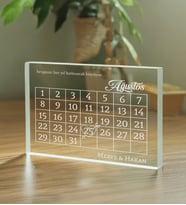 BK Gift Kişiye Özel Yıldönümü Tarihli Akrilik Plaket-1, Yıldönümü Hediyesi, Sevgiliye Hediye