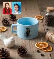 Kişiye Özel Karikatürlü Romantik Aşıklar Sevgiliye Hediye Lüks Pastel Fincan Sevgililer Günü Hediyesi