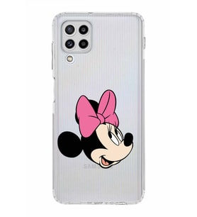 Samsung Galaxy M32  Kamera Korumalı Kapak Minnie Mouse Tasarımlı  Şeffaf  Kılıf