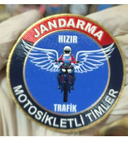 HIZIR Jandarma TRAFİK Motosikletli Timler 3d Gögüs Arma, Cırtlı, Standart Ölçü, (Çok Renkli)