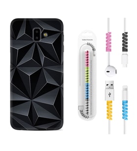 Samsung J6 Plus J7 Prime J7 Pro M20 Kılıf Kablo Koruma Spiral Silikon Prizmalar 1782