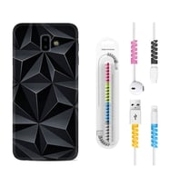 Samsung J6 Plus J7 Prime J7 Pro M20 Kılıf Kablo Koruma Spiral Silikon Prizmalar 1782