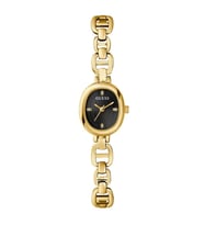 GUESS GUGW0982L2 ALTIN KAPLAMA SİYAH KADRAN OVAL KADIN KOL SAATİ