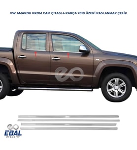 VW Amarok Krom Cam Çıtası 4 prç. 2010 Üzeri P. Çelik