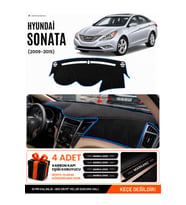 HYUNDAİ SONATA (2009-2015) Uyumlu Torpido Örtüsü Torpido Kılıfı - Siyah Mavi