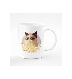 Grumpy Uykucu Kedi Baskılı Kupa Bardak