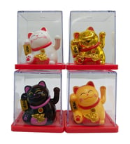 Dörtlü Maneki Neko El Sallayan Şans Kedisi Güneş Enerjili Set NO05HDY