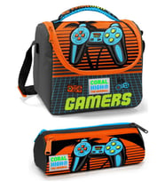 Coral High Gri Kırmızı Gamers Erkek Çocuk Beslenme Çantası Seti