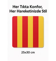 25×30 cm Kırmızı‑Sarı Çizgili Mouse Pad Cim Bom Tutkunlarına Özel