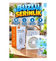 Mini USB Klima Fan 3 Kademeli Spreyli Hava Soğutucu 500ml Su Hazneli Taşınabilir Fan