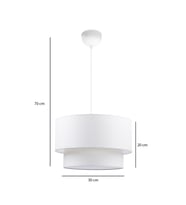 Modern Avize Pasta Kumaş Sarkıt Beyaz PAV40