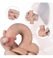 Cilt Dostu Malzemeden Üretilmiş Çift Katmanlı Ultra Gerçekçi 17 Cm Yapay Dildo 