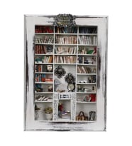 e38 EL İŞÇİLİĞİ AHŞAP BOYAMA KİTAPLIK 35*25*8 cm - 5740 (Karışık)