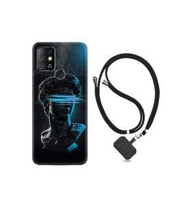 Infinix Hot 9 Kılıf Silikon Desen Boyun Askılı Alone 1668