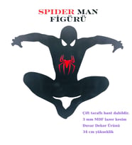 Spider-Man (Örümcek Adam) Figürlü Duvar Dekor Ürünü TRY039 (Mat Siyah)