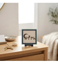 Göktürkçe TÜRK ve Ay-Yıldız Temalı Çağdaş Masaüstü Süs, Modern Evinizi Tamamlayan Asil Duruş 10x10cm