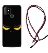 INFINIX Hot 8 9 10 11S Hot 10 Play 10T Kılıf Boyun Asklı Rasta Silikon Black Eyes 1644