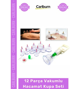 #Hacamat Dayanıklı Ergonomik Silikon Masajlı Aparatı 12 Parça Vakumlu Hacamat Kupa Çekme Seti