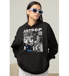 Artpop Tasarım Şarkıcı Lady Gaga Baskılı Unisex Oversize Hoodie