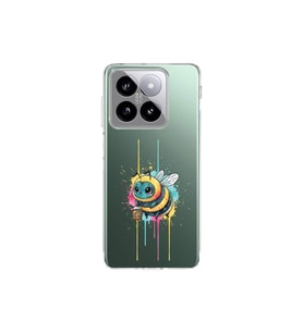 Xiaomi Mi 14 ile uyumlu Splash arı tasarımlı şeffaf silikon kılıf