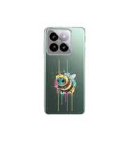 Xiaomi Mi 14 ile uyumlu Splash arı tasarımlı şeffaf silikon kılıf