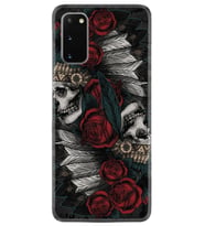 Samsung A02S A03S A10 A12 A13 A21S A22 Kılıf Desenli Silikon Skull Rose 1673