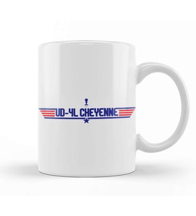 UD 4L Cheyenne Topgun Logo Aliens Kupa Bardak Porselen