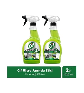 Cif Ultra Anında Etki Kir ve Yağ Çözücü 1025 ml x 2 Adet