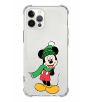 Apple iPhone 12 ProMax Uyumlu Köşe Korumalı Antişok  Kapak Mickey Mouse Tasarımlı Şeffaf  Kılıf