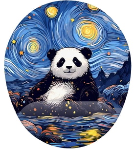 Van Gogh Panda Bilek Destekli Mouse Pad