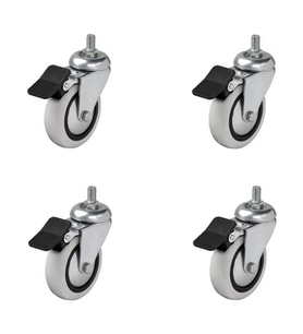 4 Adet Hts Döner 3/8 Vidalı Frenli Mobilya Tekeri Çap : 74 mm Kod : 354