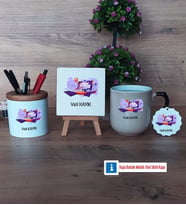 Bilgisayar Mühendisi Dekoratif Taş, Kalemlik, Sihirli Oval Kupa Bardak, Ahşap Anahtarlık Hediye (Model 1)