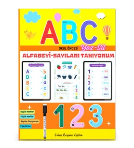 Okul Öncesi Alfabeyi Sayıları Tanıyorum YAZ-SİL Kitabı