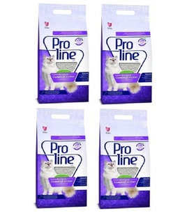 Pro Line Lavanta Kokulu Bentonit Kedi Kumu 5 lt 4 Adet