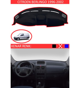 Citroen Berlingo 1996-2002 Modelleri Için Uygun Torpido Koruma Halısı Siyah Kenar Renk Kırmızı